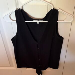 Madewell Black Sleeveless Button-Down Top
